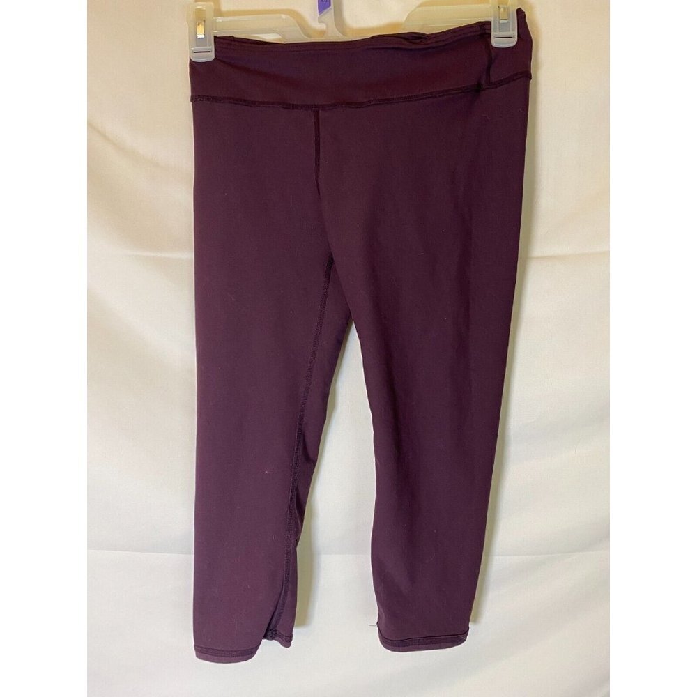 Women’s  Purple Leggings Cropped Capri stretch‎ gym Workout